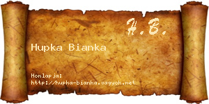 Hupka Bianka névjegykártya